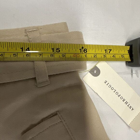 Anthropologie Women Size 4 Wide Leg Shorts‎ Tan Boyfriend Slant Pocket Business - Picture 9 of 11